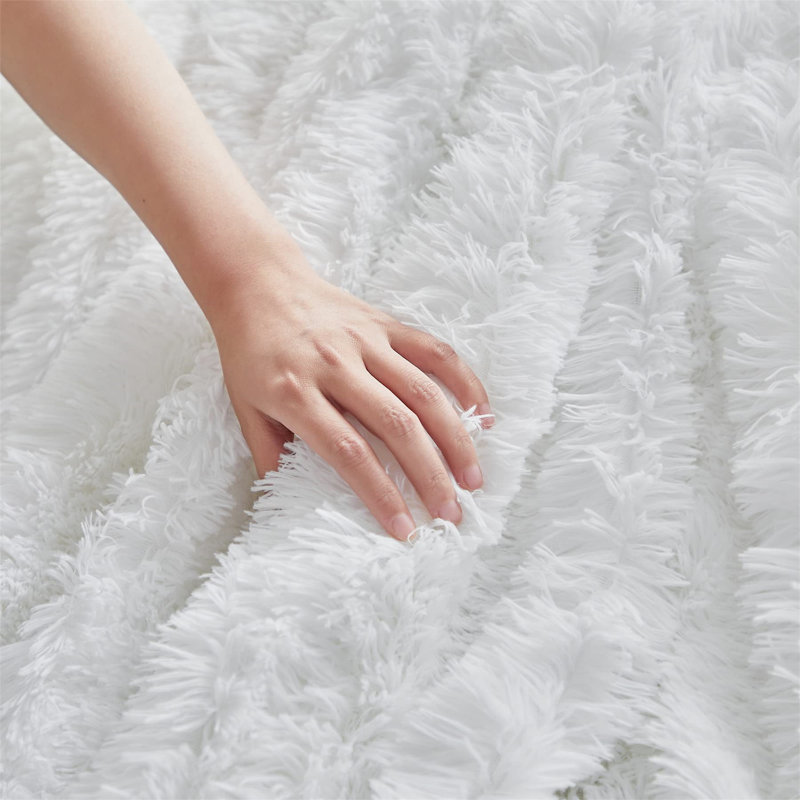Sherpa Faux Fur Blanket,220cm, White