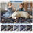 Washable Runner Rug 2x6 Floral Hallway Runner Farmhouse Botanical Animal Rug with Non Slip Backing, Low Pile Non Shedding Foldable Mat, Soft Thin Carpet for Kitchen Laundry, Blue-266726738-265553058