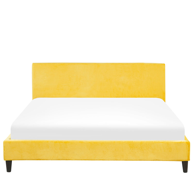 Gaven Polyester Plain Bed Frame Slipcover, Yellow, 75cm H x 170cm W x 214cm D