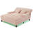 Modern Chaise Lounge Sofa 57.1" Sofa Bed Chenille Upholstered Lounge Sofa Chair With Adjustable Backrest And LED Light Strip For Living Room, Pink-853010008