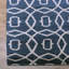 Bleu | Tapis intérieur géométrique beige en laine noué à la main-2131603214