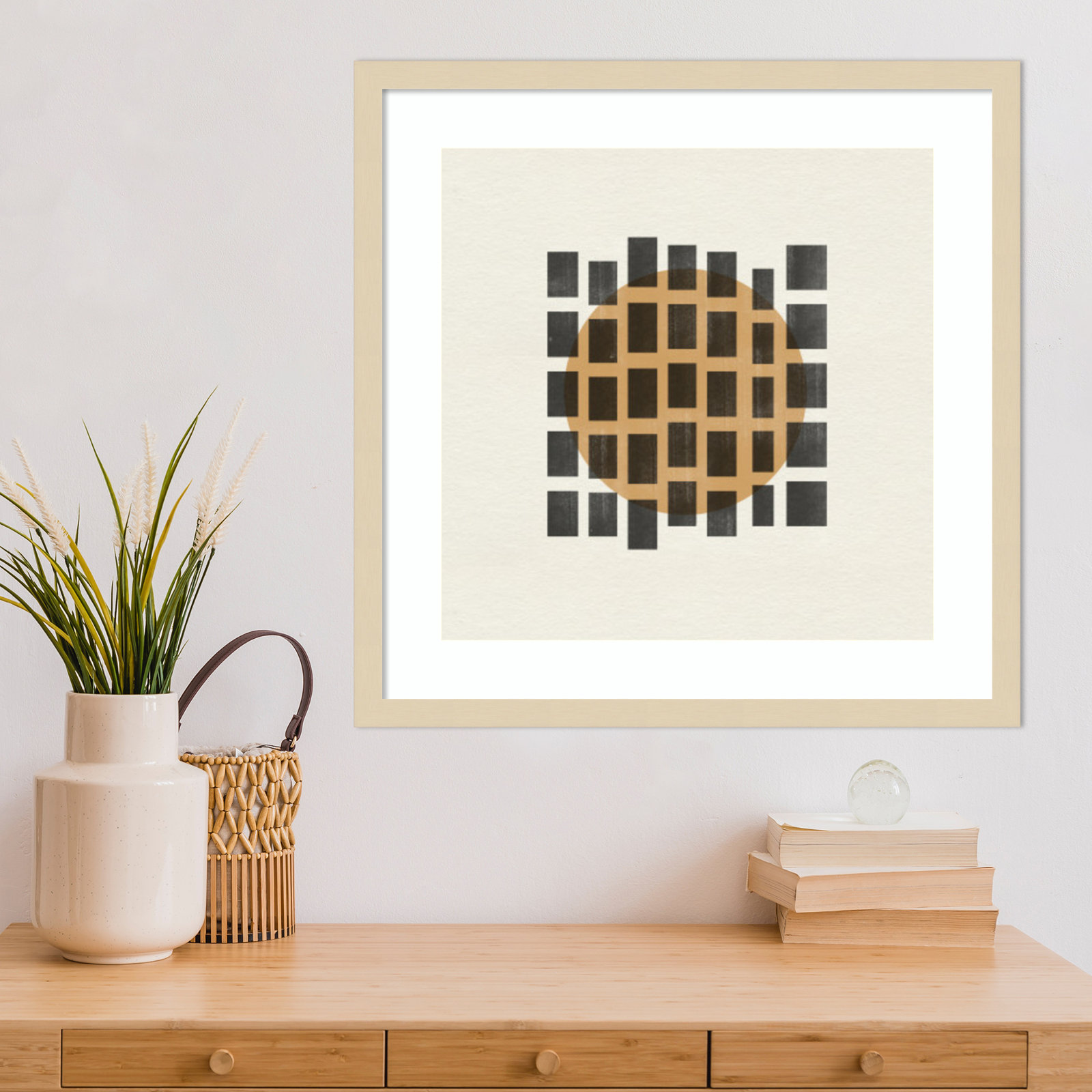 Paper Object No 8 by The MIUUS STUDIO Wood Framed Wall Art Print, Brown, 21" H x 21" W
