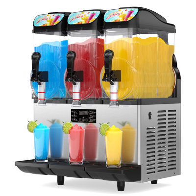 Machine à granité commerciale, machine à granité 45l / 12 gallons 1050w, machine à boisson glacée avec nettoyage automatique