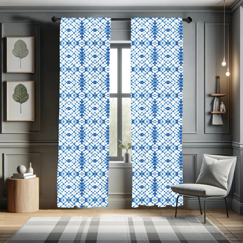 Ethnic Semi-Sheer Rod Pocket Sliding Panel, 28" x 63"