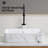 Topcraft 20X14 Inch Black Marble Pattern Rectangular Vessel Bathroom Ceramic Sink With Faucet