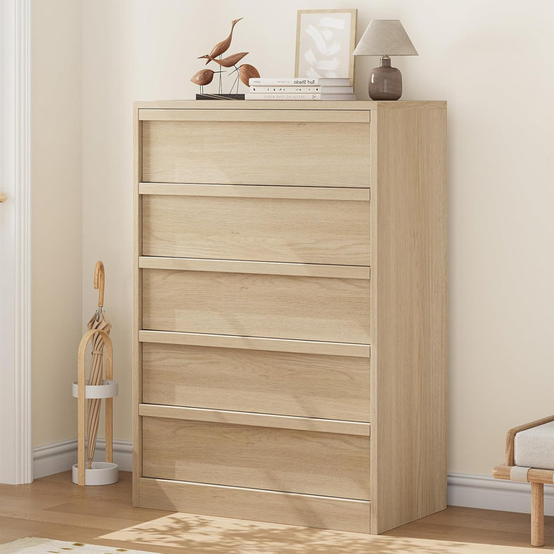 Commode à tiroirs moderne, commode en bois avec rangement, grande commode pour la chambre à coucher, le salon, Crème, crème