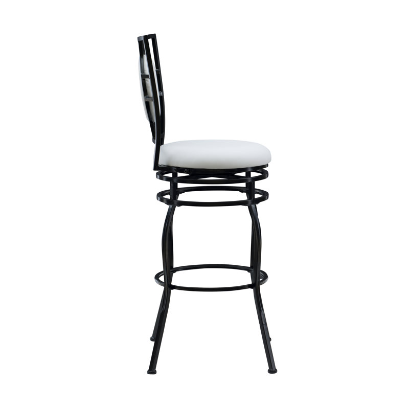 Vinciguerra Swivel Upholstered Adjustable Height Counter Stool with Metal Frame