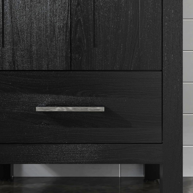 Meuble-lavabo de salle de bain noir 20 po