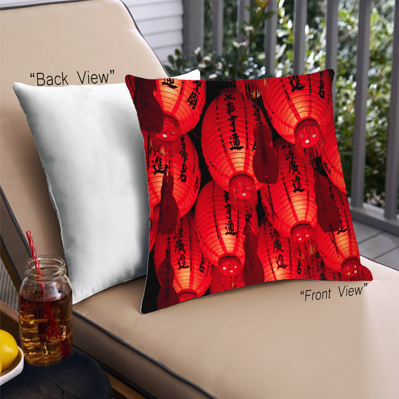 Coussin culture asiatique, Microsuède