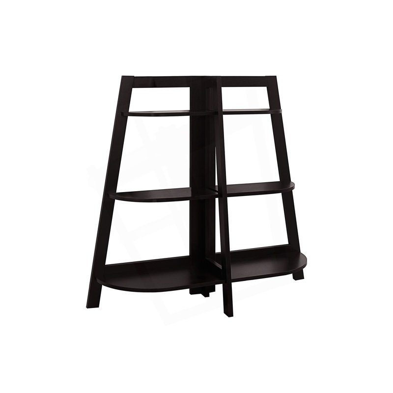Modern Etagere Bookshelf, 3 Tier Bookcase, Espresso