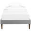Lit en tissu de polyester et bois avec pieds fuselés carrés Sharon-114939664-114939759