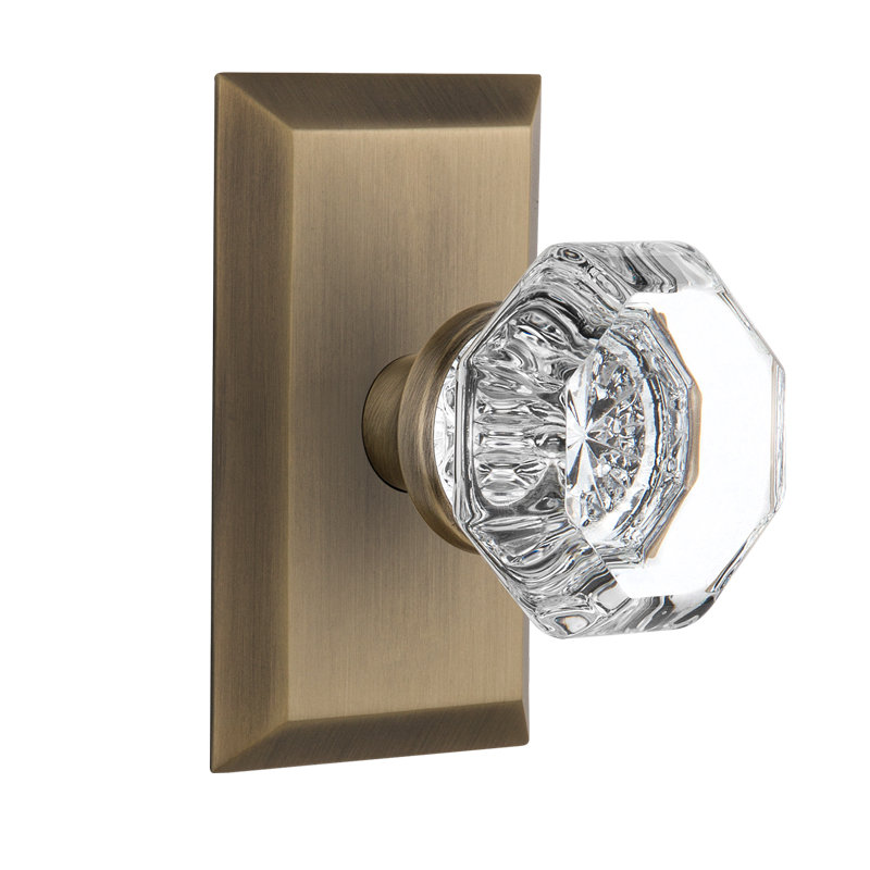 Studio Plate with Waldorf Door Knob, Antique Brass