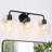 3 - Light Modern Black Dimmable Bathroom Vanity Light  Clear Glass