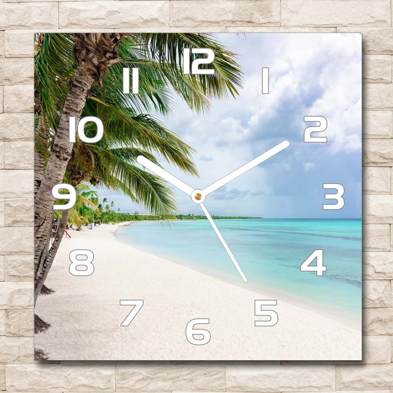 Hefter Glass Wall Clock, White