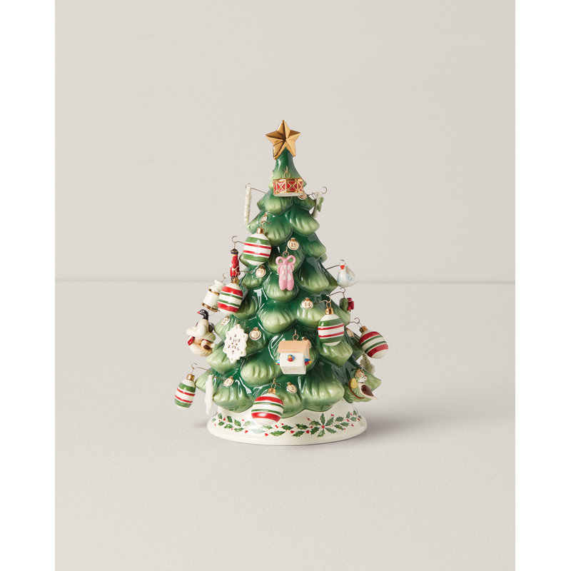 Classic Christmas Tree with Colorful Ornaments Set