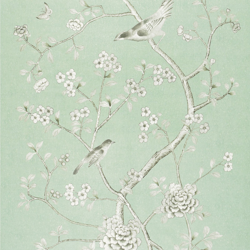 Schumacher x Mary McDonald Chinois Palais Fabric, Aquamarine