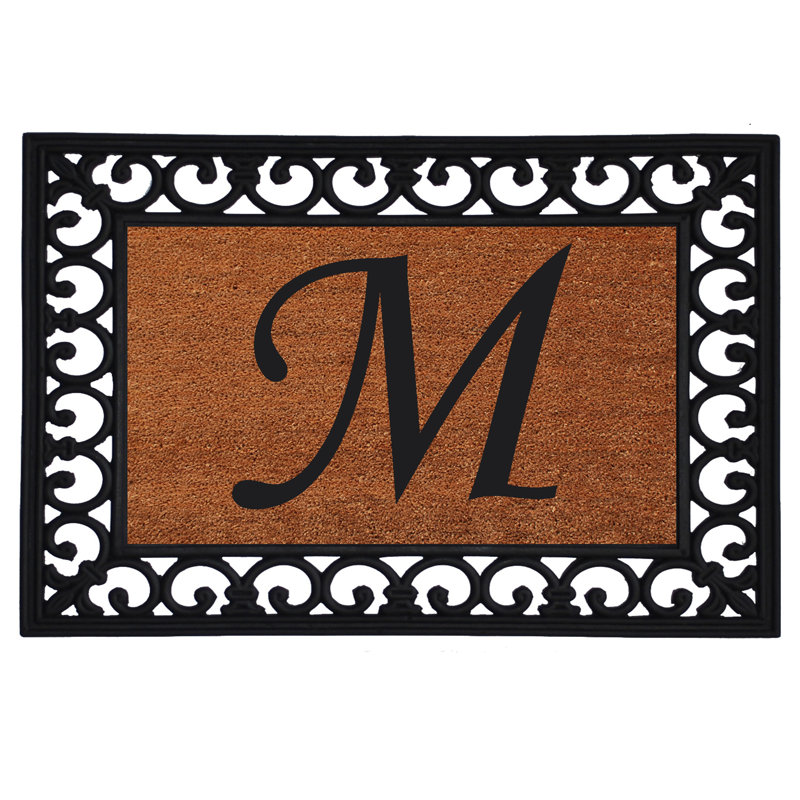 Tapis pour porte d'extérieur monogramme 25 po x 19 po Tanda, M