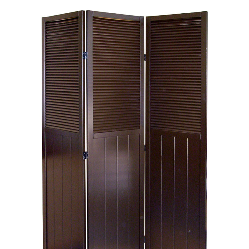 Modbury 71" H Folding Room Divider, Espresso, 3