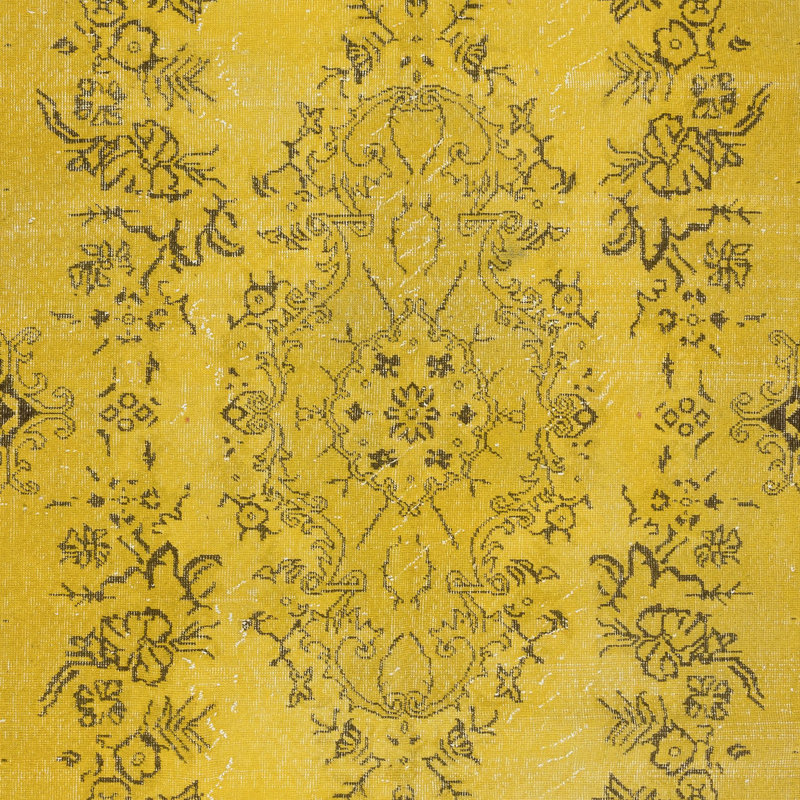 Tapis turc 5,5 pi x 9,5 pi fabriqué à la main de taille pièce, tapis turc recyclé avec motif de médaillon