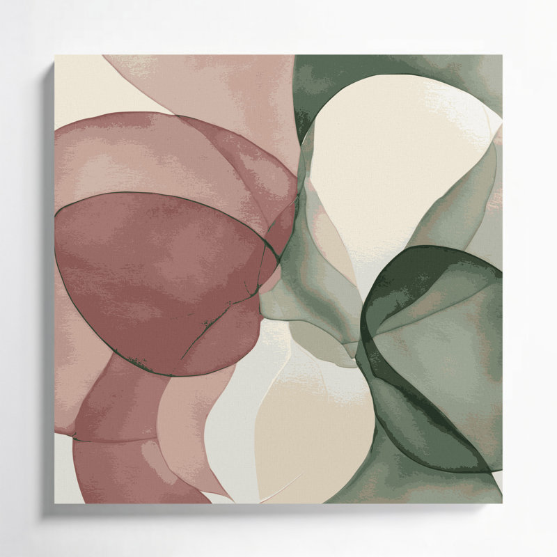 Aquarelle abstraite 24, art mural sur toile beige, 16" H x 16" W