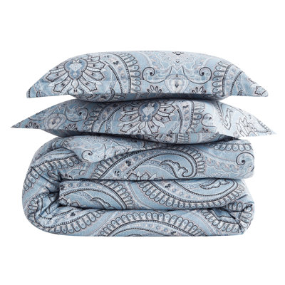 Pure Melody Microfiber Oversized Down Alternative Paisley Comforter Set with matching shams