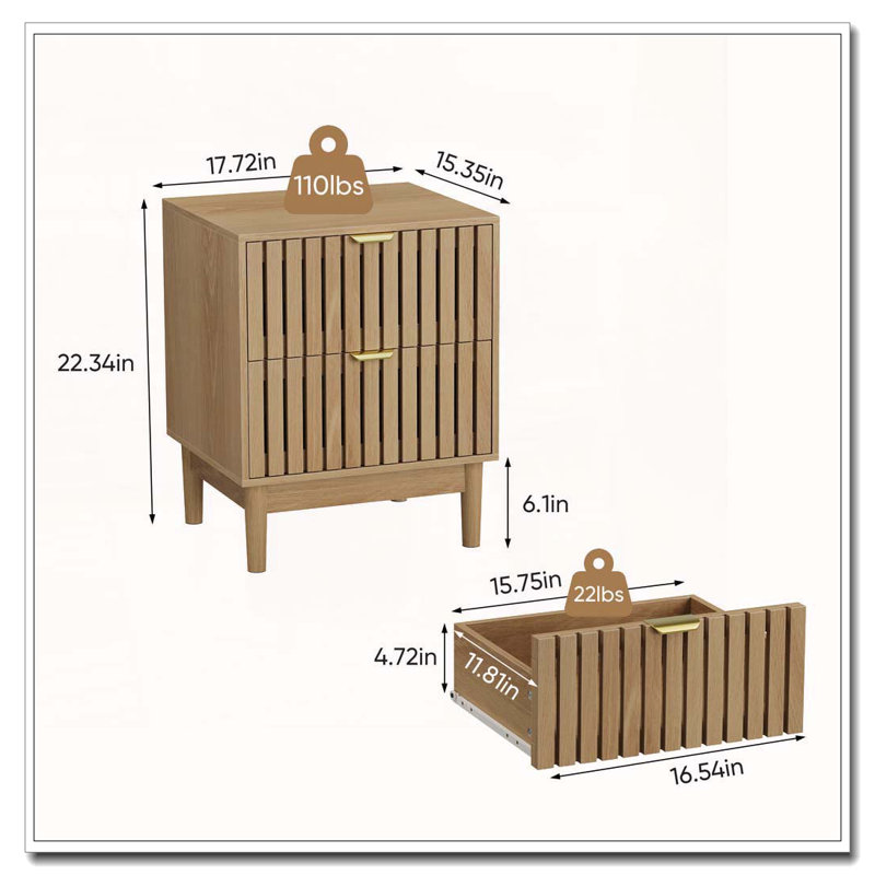 Table de chevet en bois