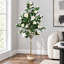 Arbre de camélia artificiel, plante en pot pour décoration de porche intérieur