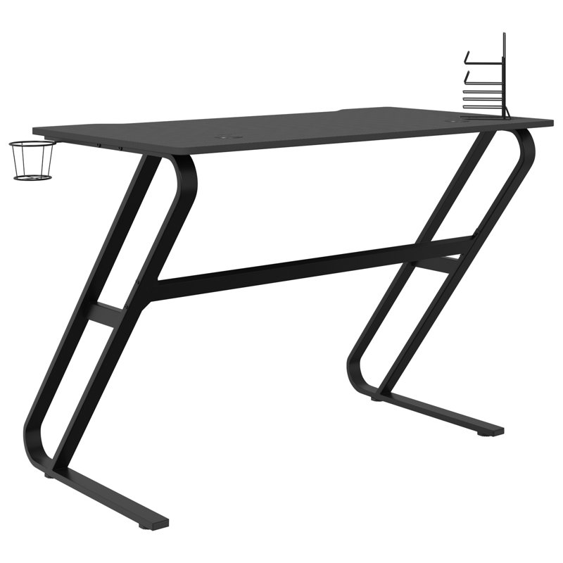 Metal Base Computer Desk, 29.53cm H x 43.31cm W x 60cm D, Black