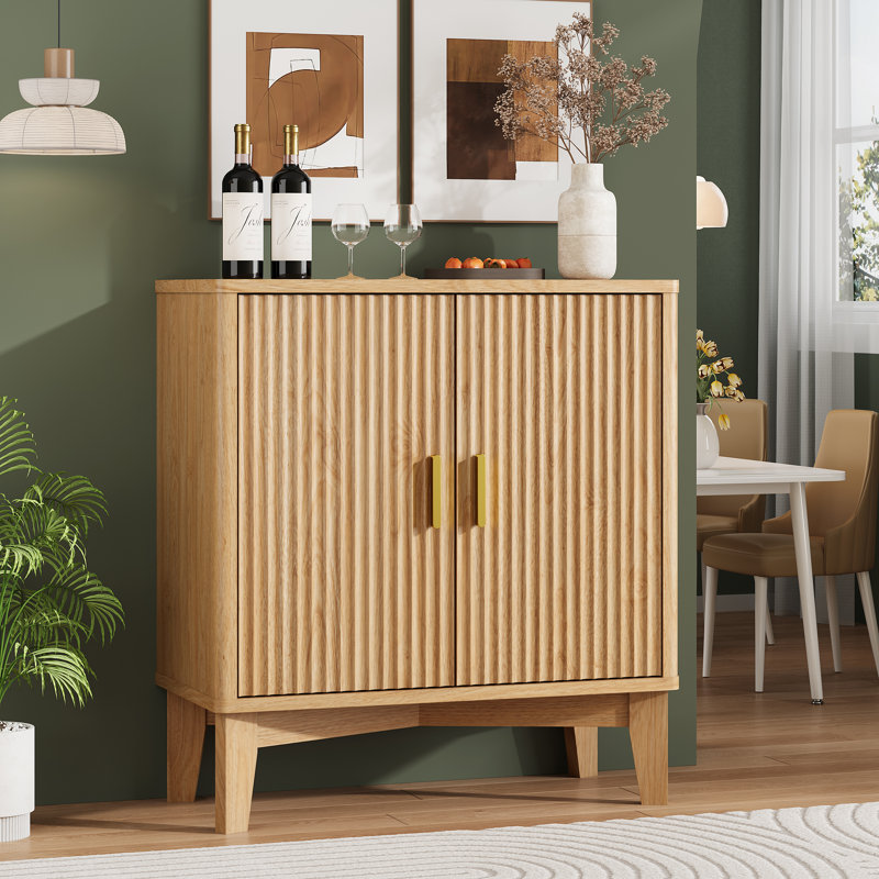Adjustable Shelf Large-Capacity Multi-Function Storage Cabinet with Anti-Tip Design, Beige