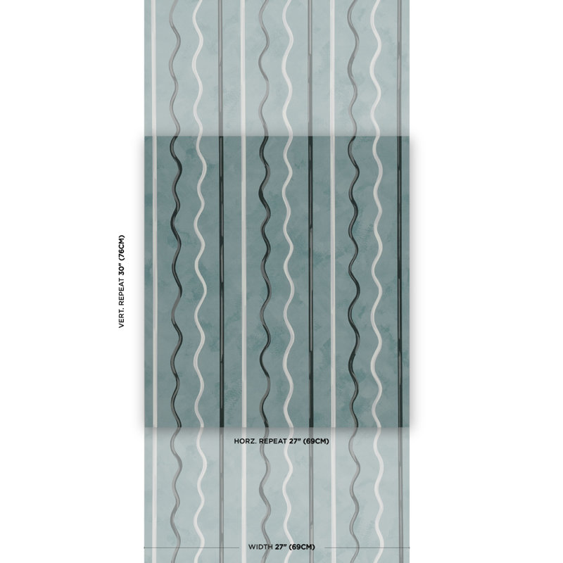 Schumacher x Backdrop Affogato Wallpaper, Blue Gray