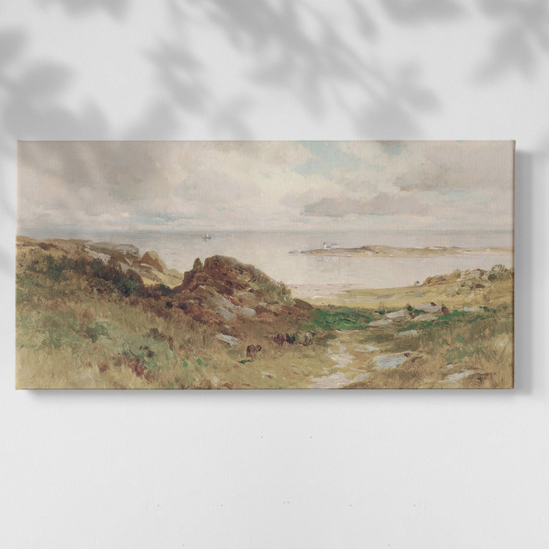 Paysage, série DC DCXIV, toile tendue avec châssis, prête à être accrochée, H 25 po x l 49 po, Doré