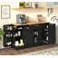 Buffet de rangement multifonctionnel avec support coulissant à 3 niveaux-1268644436