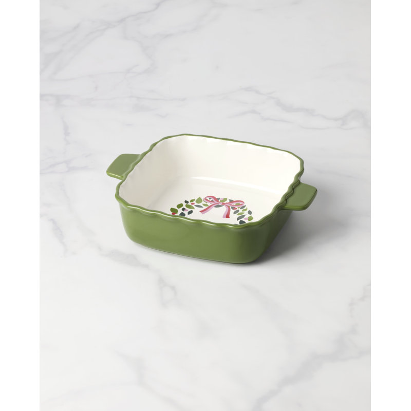 Evergreen Square Scallop Baking Dish