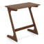 Table d'appoint spacieuse en forme de Z en bambou avec plateau peu encombrant
