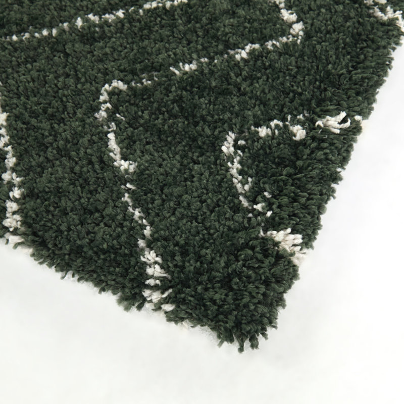 Tapis vert à chevrons Karr, Rectangle 7 pi 10 po x 10 pi