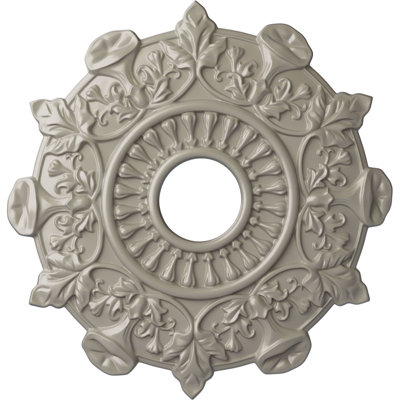 Endurathane Preston Ceiling Medallion, 17 1/2"OD x 4"ID x 1"P (Fits Canopies up to 4"), Hand-Painted Pearl White Finish