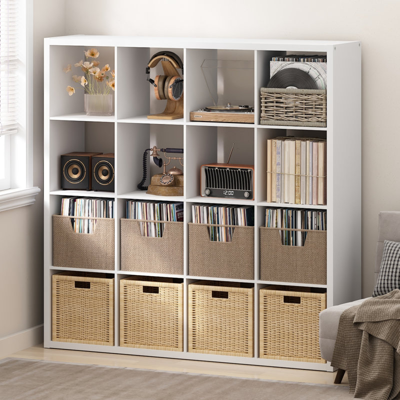 Cubicle 147.19cm H Media Shelves, White