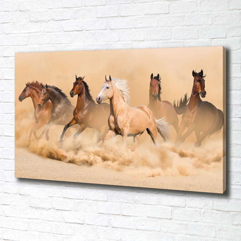 Desert Horses - Wrapped Canvas Print