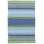 Fiesta Stripe French Blue/Green Handwoven Indoor/Outdoor Rug-22693361