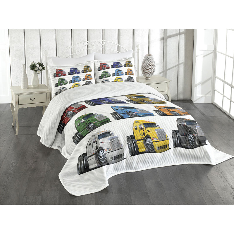 Multicolore Ambesonne, Couvre-lit pour très grand lit + 2 taies décorat