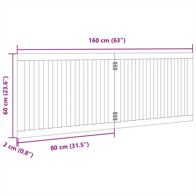 Nickson Solid Wood Dog House Door, Brown, 60cm H x 160cm W x 2cm D