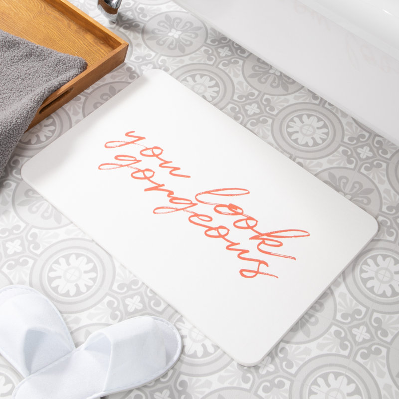 Non-Slip Bath Mat, White