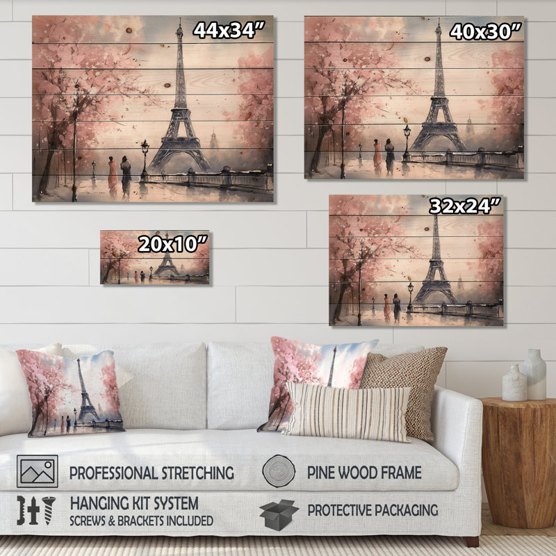 Décoration murale Ronce - Paysages sur bois de pin naturel, H 30 po x l 40 po