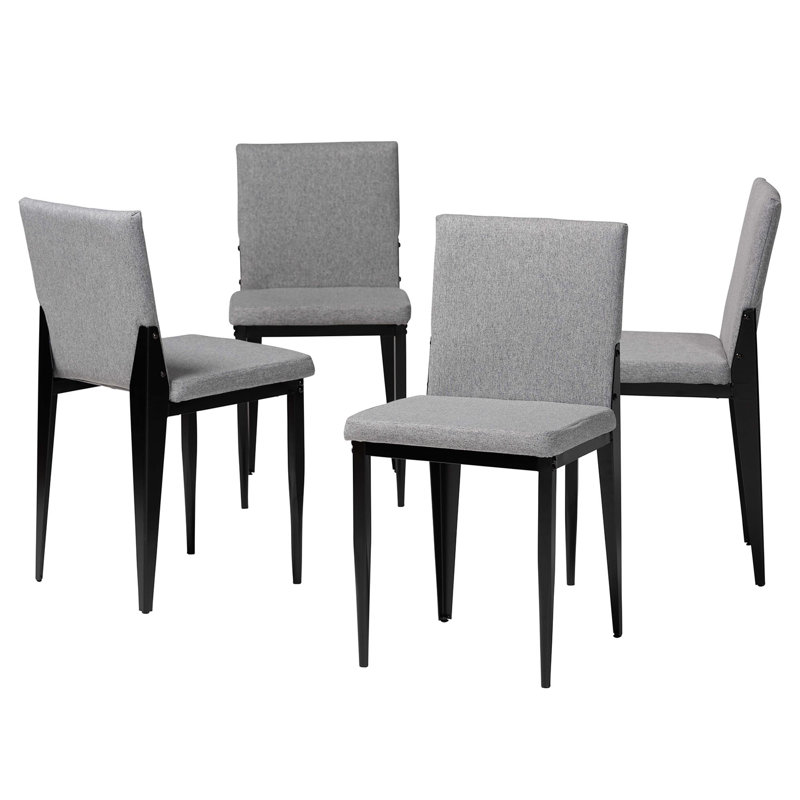 Arne Baxton Studio Bishop Industriall 4-Piece Dining Chair Set, Gray