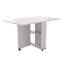 Table de salle à manger pliante blanche à abattants de 47 pouces sur 6 roulettes avec tablette de rangement à 2 niveaux, bureau de cuisine compact