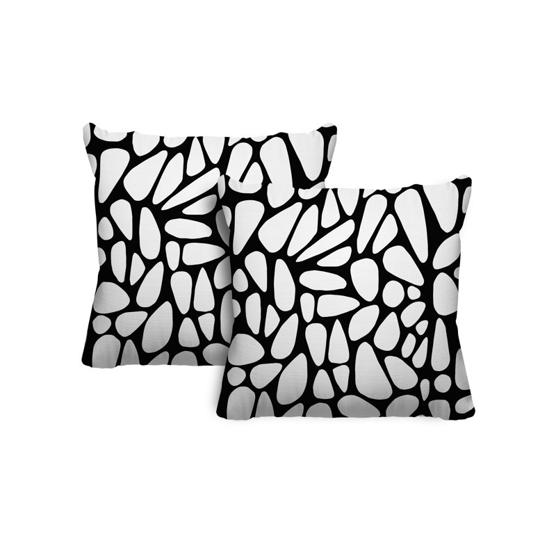 Coussin Stone, L 15 po x H 15 po, Noir