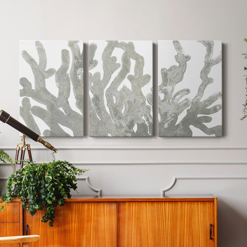 Stone Macro Coral III - Toile tendue avec châssis de qualité supérieure - Prêt à être accroché, H 36 po x l 72 po x P 1 po