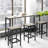 TOPMAX Counter Height Extra Long Dining Table Set With 3 Stools Pub Kitchen Set Side Table With Footrest, Gray