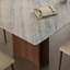 Table à manger rectangulaire en pierre bleue et bois massif fabriqué-1183188892