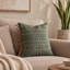 Housse de coussin bohème en coton vert tissé à la main brodée à la main-1740978553